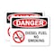Signmission Diesel Fuel No Smoking with Graphic Danger Sign, Plastic, 10in W x 7in L, 2PK OS-2PACK-DS-P-710-L-19325 - alternate 1